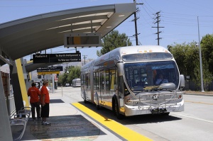 A Los Angeles Metro Orange Line BRT bus